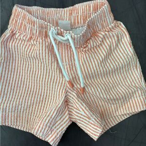 GAP Baby Orange and White Striped bathing suit